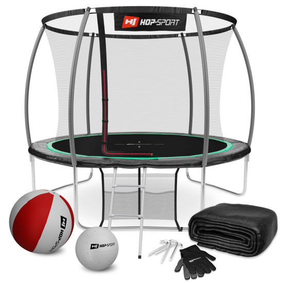 Купити Батут  Hop-Sport 10FT Premium 305 см black/green із внутрішньою сіткою у Києві - фото №1